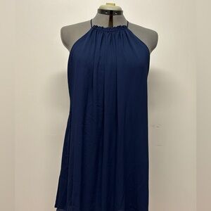 Everly Deep Blue Halter Dress